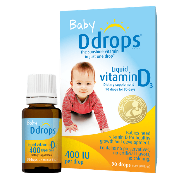 Ddrops Baby, Liquid Vitamin D3, 400 IU, 0.08 fl oz (2.5 ml), 90 Drops