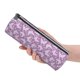 thumbnail image 5 of Disketp Purple Butterflies Floral Estuche Organizador de Lápices de Cuero, Estuche de Oficina con Cremallera para Bolígrafo y Lápiz, 5 of 6