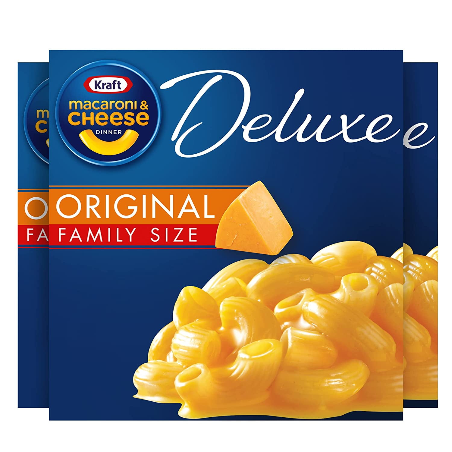 Kraft Deluxe Original Cheddar Macaroni & Cheese Dinner Family Size, 24