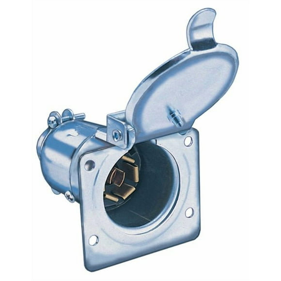 Hopkins Connecteur de Câblage de Remorque MFG 48495 Côté Véhicule; Lame RV 7 Voies; Aluminium; Simple