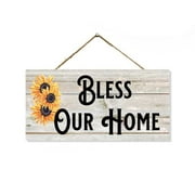 Bless Our Home Sign Rustic Christian Decor House Blessing God Signs Our Religious in This Plaques Warming Decorative Wreath Sweet Wall Gift Prayer SP-05100001011