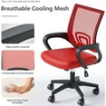 thumbnail image 5 of LINJH Home Office Chair, Ergonomic Mid-Back Mesh Desk Chair with Lumbar Support, Adjustable Swivel Rolling Design, Comfy Armrest for Work, Study, Gaming, Vanity,Red, 5 of 9