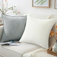 thumbnail image 5 of decorUhome Couch Throw Pillow Covers 16x16 Set of 2, Decorative Soft Neutral Chenille Pillow Covers, Ultimate Gray, 5 of 10