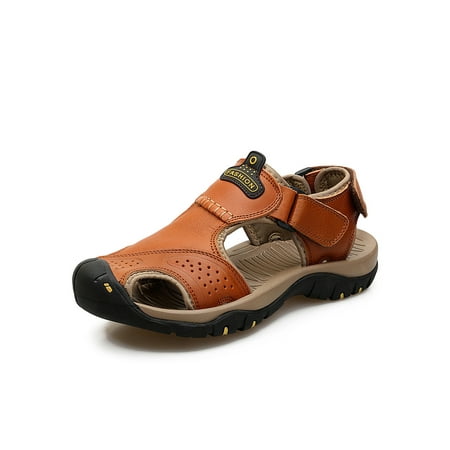 

Gomelly Men s Sandals Closed Toe Hiking Sandals Outdoor Beach Sport Sandals Reddish Brown 9