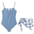 thumbnail image 4 of Shadoumai Girls One Piece Swimsuit Size 8 Gingham Ruffle Girls Swimwear Tankini Quick Dry Tropical Print Girls Dress Up Clothes Swimwear with Cover Up Skirt Ruched Adjustable Strap, 4 of 8