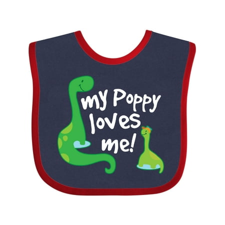 

Inktastic My Poppy Grandpa Loves Me Gift Baby Boy Bib