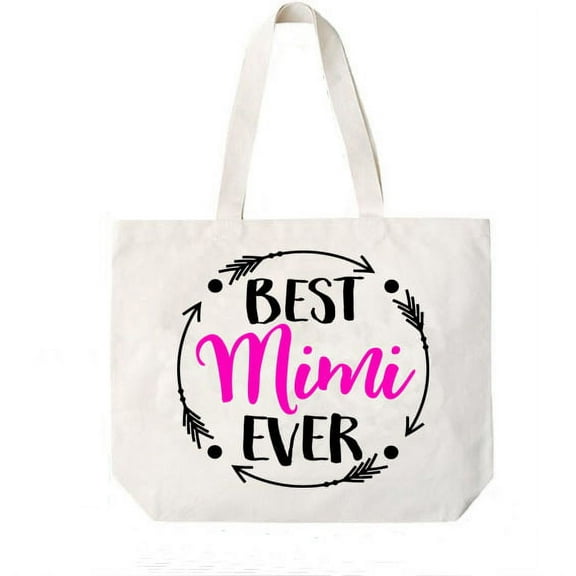 Best Mimi Ever Canvas Tote Bag Grandma Gift Idea for Mimi Book Bag -COCOVICI