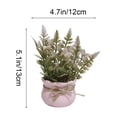 thumbnail image 3 of Mini Potted Plant Artificial Fern Plant Artificial Fern Plant Mini Potted Simulated Greenery Faux Fiddle Leaf Fig Style in Pink Pot Home Office Desk Shelf Decor Photography Prop Staging Background, 3 of 7