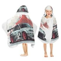 Cool Car and Mount Toddler Hooded Beach Towel 24" x 50" Kids Bath Towels Soft Quick Dry for Swim Pool Boys Girls