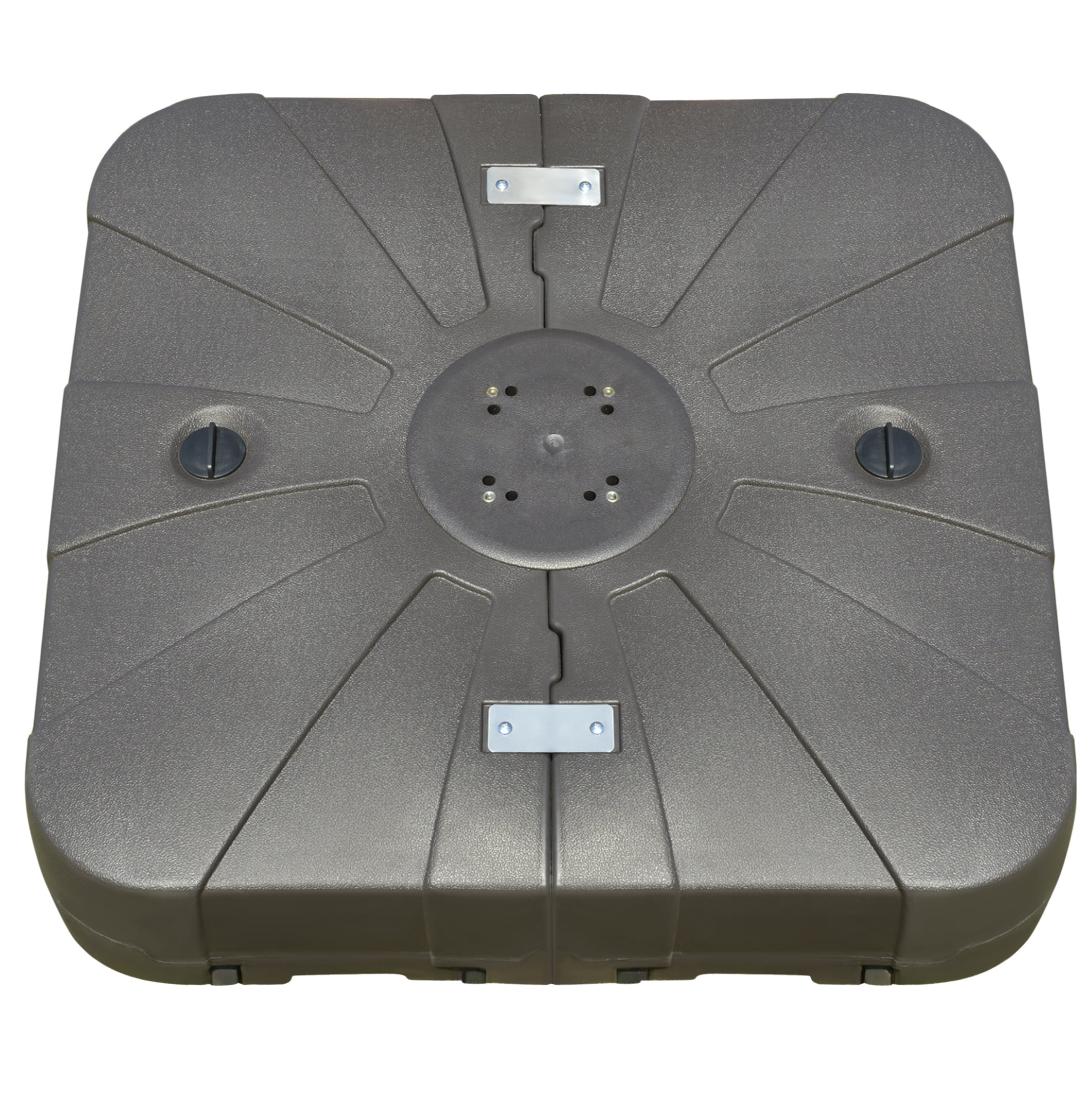 Square Cantilever Patio Umbrella Base with 4 Wheels for Easy Moving, Heavy Duty Umbrella Stand Weight, 330 lb Capacity Sand or 286 lb Capacity Water, Coffee