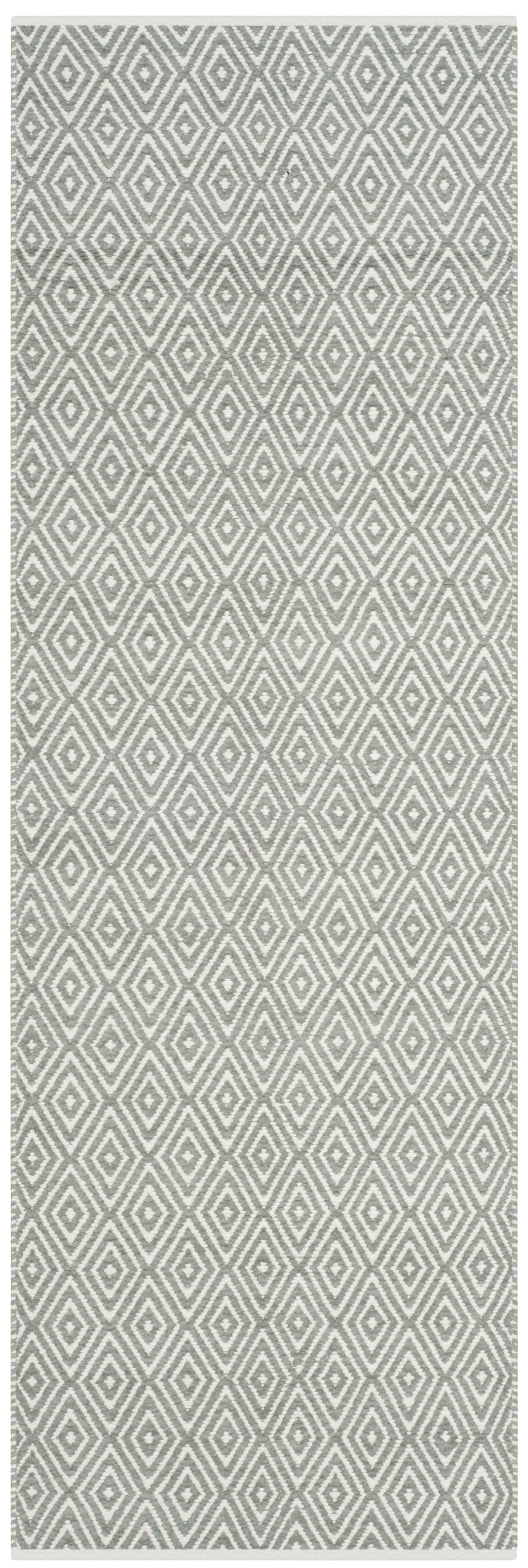 SAFAVIEH Boston Victoria Geometric Cotton Runner Rug, Grey, 2'3" x 9'