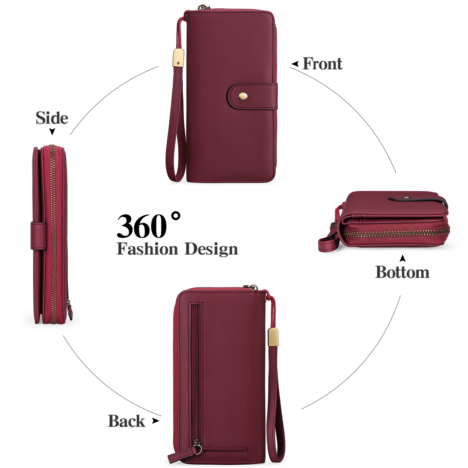 GAEKEAO Women's RFID Blocking Leather Wallet with Wristlet photo 5