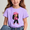 thumbnail image 2 of GreatBaby T-shirt Respirant pour Enfants avec Manches Courtes pour Garçons Filles Rentrée des Classes Saison Col Rond Manches Courtes Hauts Décontractés Polyvalents pour Extérieur (Violet2,9 Ans), 2 of 7