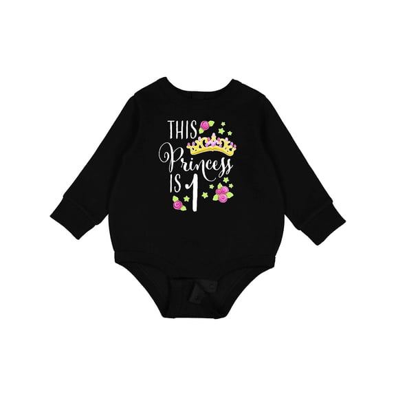 Inktastic This Princess is One First Birthday Baby Fleece Bodysuit