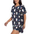 thumbnail image 3 of Womens Pajama Sets With Pocket, Llamas 1 Lounge Sets Short Sleeve Sleepwear PJ Sets for Women, 3 of 6