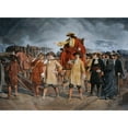 thumbnail image 2 of Carl Wurzinger 14x11 Gold Ornate Wood Frame and Double Matted Museum Art Print Titled - Ernst Rudiger Graf Starhemberg Visits the Defense Work at the Lowelbastei (1683) (1868), 2 of 4