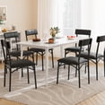 thumbnail image 4 of Set of 2 forrado dining sillas con pu leather back, comfortable y easy - to - assemble para kitchen y apartment, negra, 4 of 7