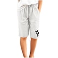 thumbnail image 4 of MIXUE Girls Pants Kids Summer Solid Color Butterfly Print Elastic Waist Drawstring Thin Loose Casual Trousers Sportwear,White,7-8 Years, 4 of 4