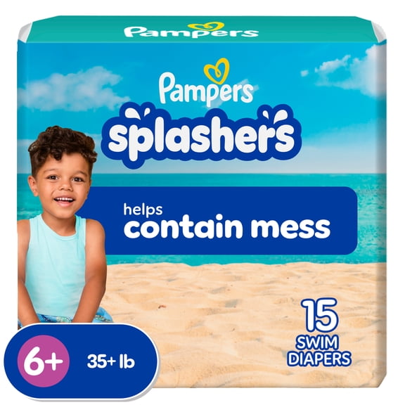 Pampers Splashers Swim Diapers, Size 6 , 15 Count