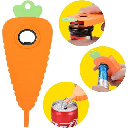 

FUNNYFAIRYE Jar Opener Carrot Bottle Opener for Weak Hands Beer Coke Bottle Opener Jam Bottle Opener (Orange)