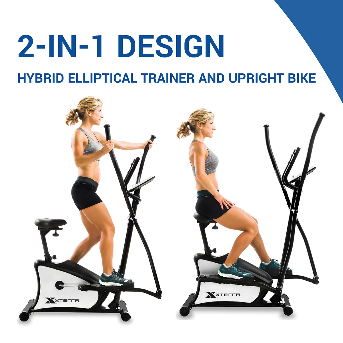 EU150 2-in-1 Hybrid Elliptical Upright Bike for Full Body Workout with 13" Stride, 265 lb Weight Limit - image 4 of 10