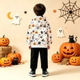thumbnail image 4 of Zylarhe Kids Halloween Tops Hoodie with Front Pocket for Boys Cozy Sweatshirt Seasonal Comfort Beige 9-10 Years, 4 of 7
