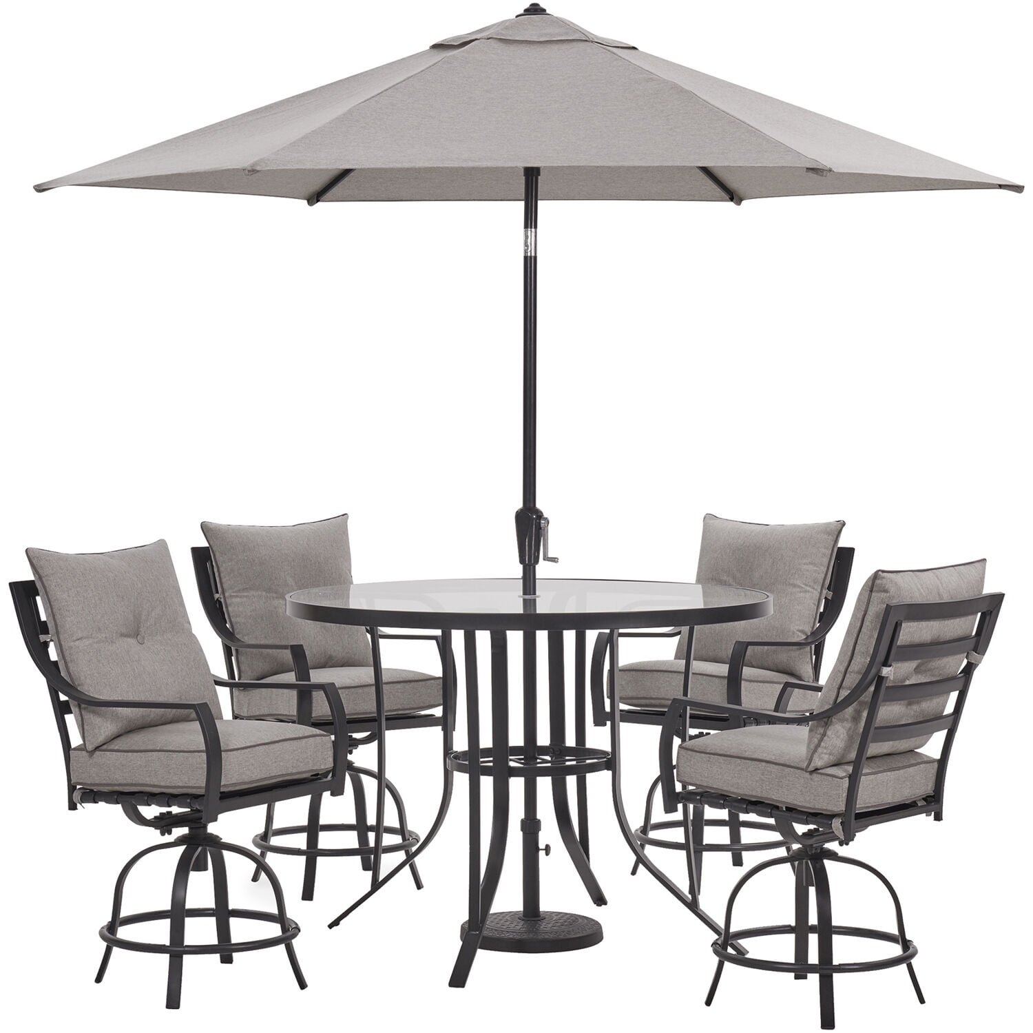 Hanover Lavallette 5 PC Counter Height Dining Set In Silver Linings W