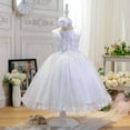 thumbnail image 2 of ZQUUVOU Flower Girl Dress Bowknot Sleeveless Birthday Tulle Dress for Wedding Princess Formal Pageant Dance Ball Gown White, 2 of 5