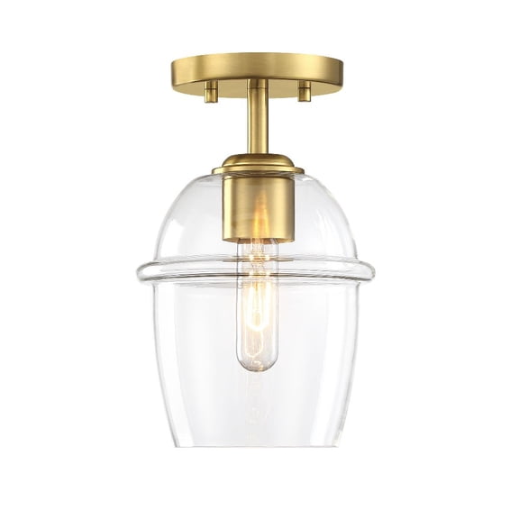 D310M-SF-BG Designers Fountain Summer Jazz - 1 Light Semi-Flush Mount -11.5 Inch Tall and 7 Inch Wide-Brushed Gold Finish