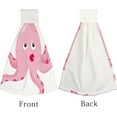 thumbnail image 3 of 2 Pcs Hanging Towels, Dish Towels Kissing Octopus Absorbent Hand Towels with Hanging Loop Washcloth for Bathroom Kitchen, 3 of 6