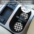 thumbnail image 6 of Thirstystone  Black & White Checkered  Single Round Stone Car Coaster, 6 of 6