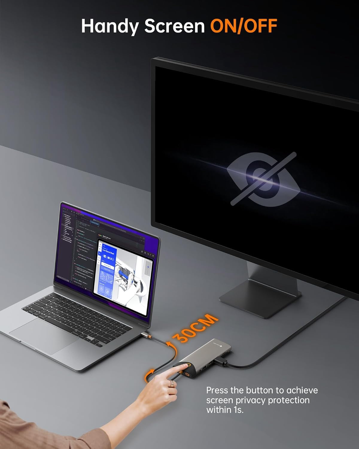 NOVOO USB C docking station dual monitor, 15-in-1 laptop docking station 3 monitor, with 2 HDMI, VGA, USB C/A ports, 100W PD, RJ45, SD/TF and audio, suitable for MacBook/Dell/iPhone/HP/Len ovo