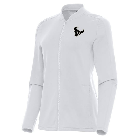 Women's Antigua  White Houston Texans Continual Full-Zip Jacket