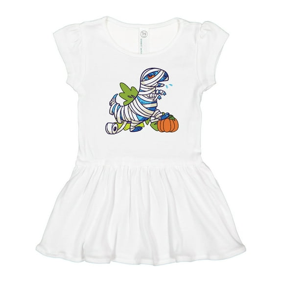 Inktastic Halloween Dinosaur Mummy Girls Toddler Dress