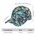 thumbnail image 5 of Kdxio Unisex Colorful Fishing Baits Pattern Baseball Cap Unisex Washed Classic Adjustable Hat, 5 of 5