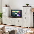 thumbnail image 2 of White+Walnut Tone - Multifunctional TV Wall - Living Room Decor - Safe and Reliable, 2 of 5