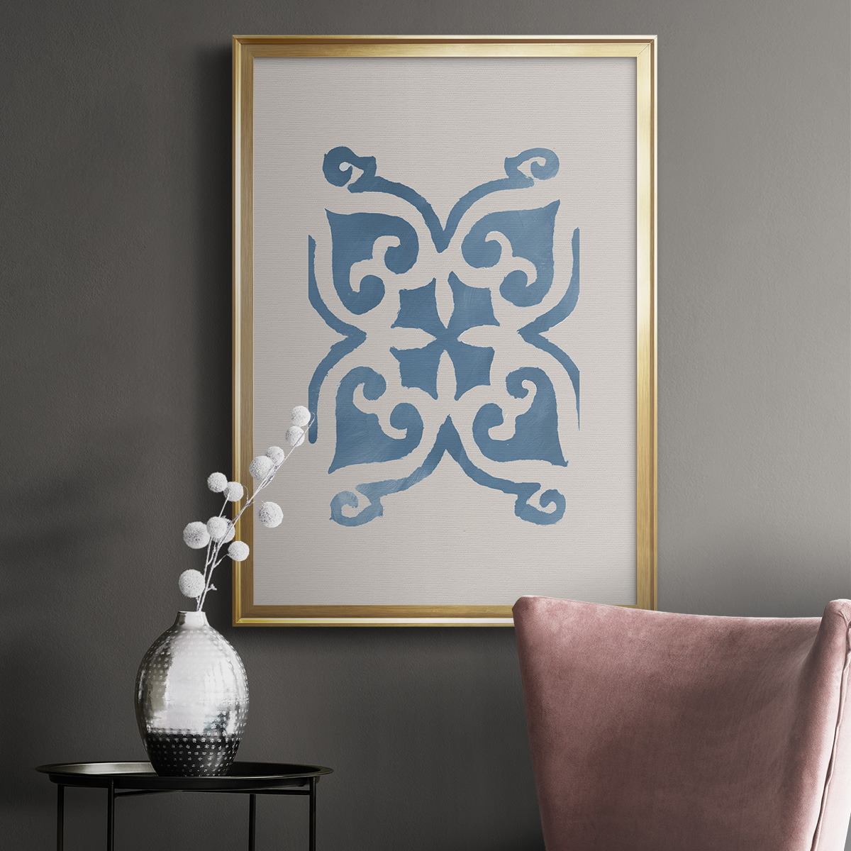 Monochrome Terra Mesa Tile II Premium Framed Print - Ready to Hang