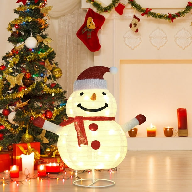 Décoration de Noël IH Casa Decor bonhomme de neige en peluche XM-CO1077