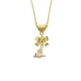 thumbnail image 2 of Delight Jewelry Goldtone 3-D Flying Bat with Crystals Gold tone Heart Necklace, 2 of 4
