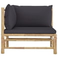 thumbnail image 2 of Outdoor Couch Sofa Inlife Garden Corner Sofa with Dark Gray Cushions Bamboo, 2 of 6