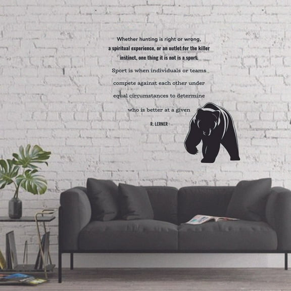 Whether Hunting Is Right Or Wrong Quote Hunting Hunter Huntsman Hunt Forest Animal Quotes Wall Decal Sticker Vinyl Art Mural Girls / Boys Home Room Walls Bedroom House Decor Decoration (20x20 inch)