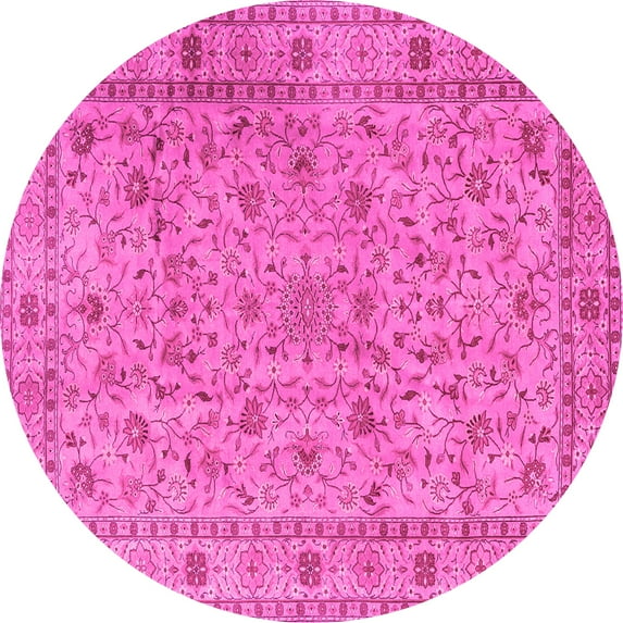 Ahgly Company Indoor Round Persian Pink Traditional Area Rugs, 8' Round