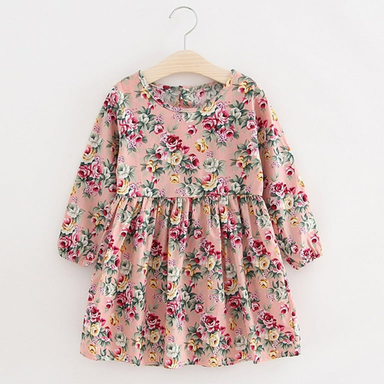 Fall Baby Girl Dresses Toddler Kids Baby Girls Floral Print Casual A-Line  Twirly Dress Party Princess Long Sleeve Dress Easter Dress for Baby -  Walmart.com