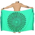 thumbnail image 3 of HAPPY BAY Men's Standard Casual Sarong Long Pareo Beach Wrap One Size Shamrock Green Summer Vacation Aloha, 3 of 3