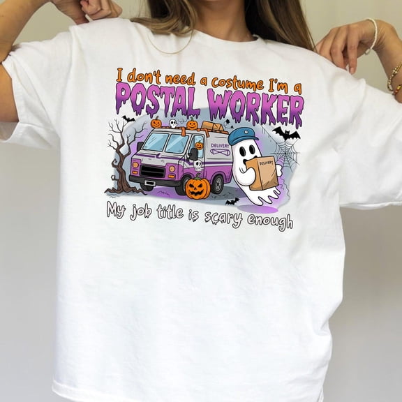 Funny Postal Worker T-Shirt, Spooky Season Graphic T Shirt, Spooky Mail Lady Shirt, Halloween Gifts