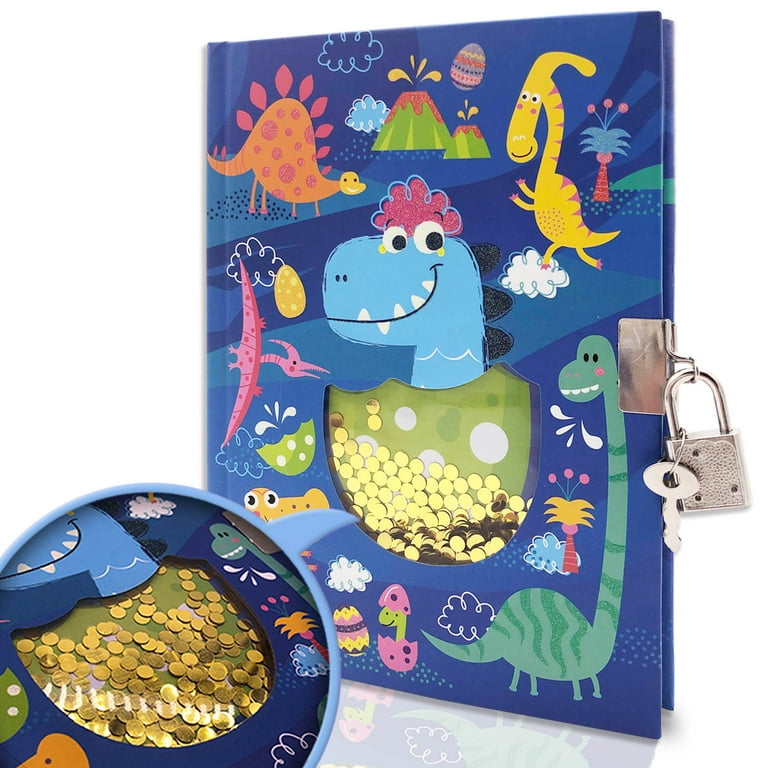 Boys Diary with Lock for Kids, Dinosaur Diaries 7.1x5.3 160 Pages 