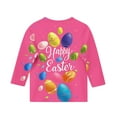 thumbnail image 4 of CFLVAEK Happy Easter T Shirts for Kids Girls Cute Easter Eggs Graphic Tees Casual 3/4 Sleeve Crewneck Holiday Shirts Easter Gifts Tops for Kids Red 7 Years, 4 of 5