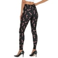 thumbnail image 4 of HDE Trendy Design Workout Leggings Fun Fashion Graphic Printed Cute Patterns Candy Canes XL, 4 of 7