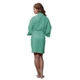 thumbnail image 3 of Turquaz Linen Lightweight Knee Length Waffle Kimono Bridesmaids Spa Robe (Small/Medium, Aqua), 3 of 3