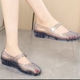 thumbnail image 4 of Women Hollow Closed Toe Sandals Wedge Sandals Clear PVC Slip on Beach Sandals, 4 of 15